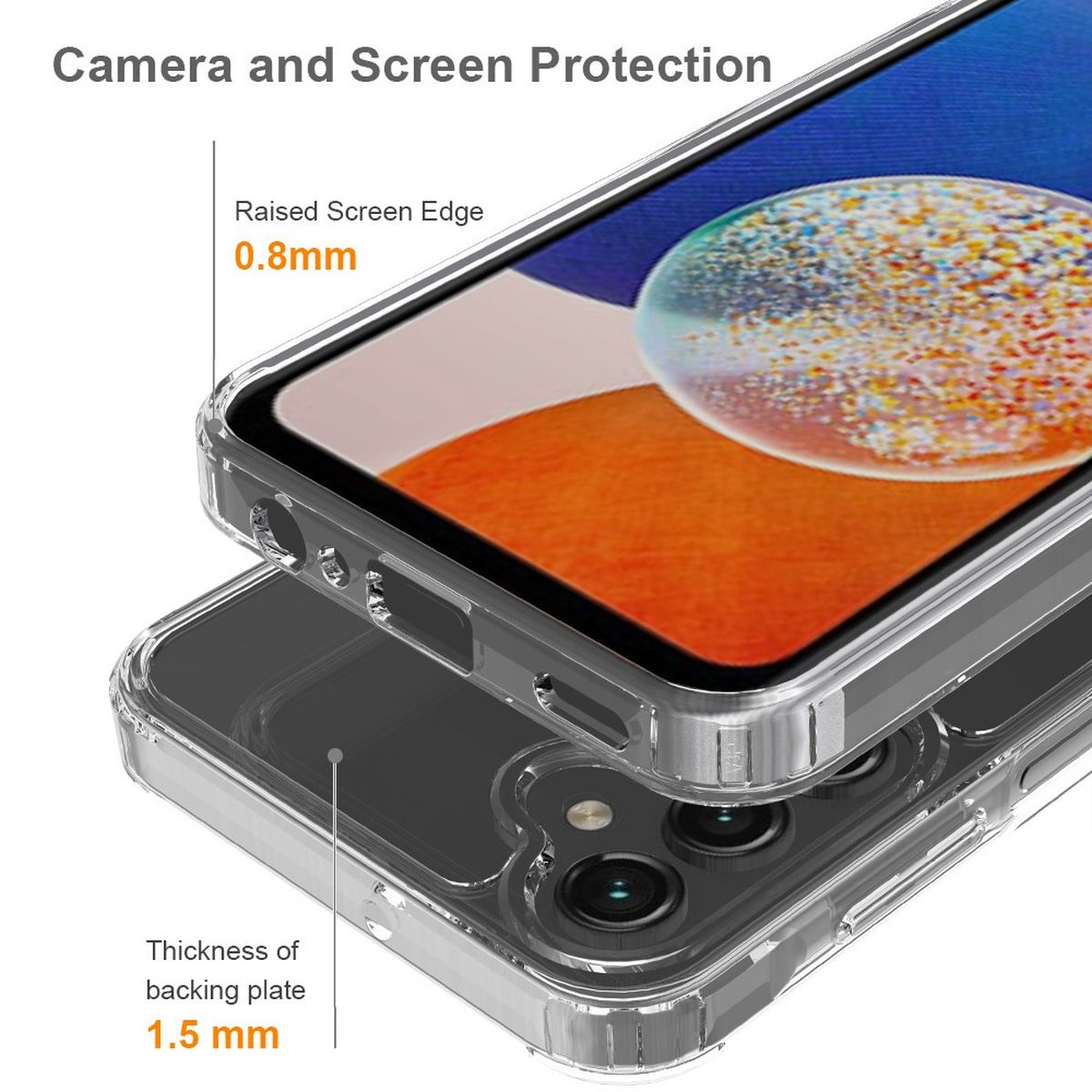 Hülle für Samsung Galaxy A15 Handyhülle Case Hybrid Silikon Bumper Cover Klar