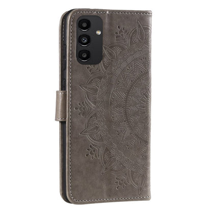 Hülle für Samsung Galaxy A13 4G Handyhülle Flip Case Cover Tasche Mandala Grau