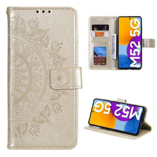 Hülle für Samsung Galaxy M52 5G Handyhülle Flip Case Cover Etui Mandala Gold