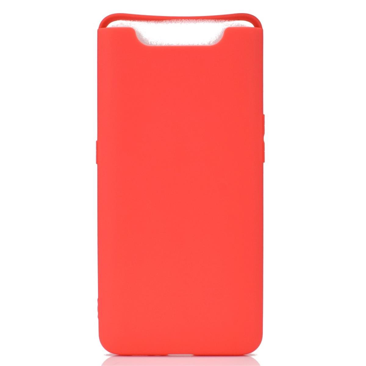 Hülle für Samsung Galaxy A80 Handyhülle Silikon Cover Schutzhülle Case matt Rot