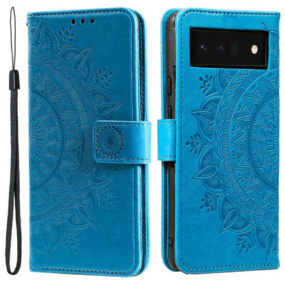 Hülle für Google Pixel 7 Handyhülle Flip Case Cover Schutzhülle Mandala Blau