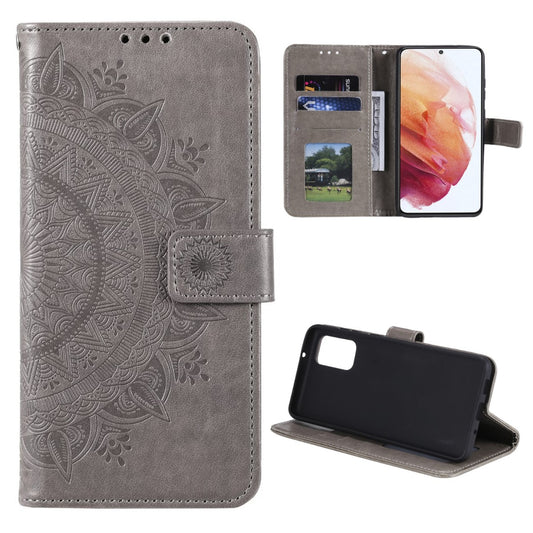 Hülle für Samsung Galaxy A73 5G Handyhülle Flip Case Cover Tasche Mandala Grau