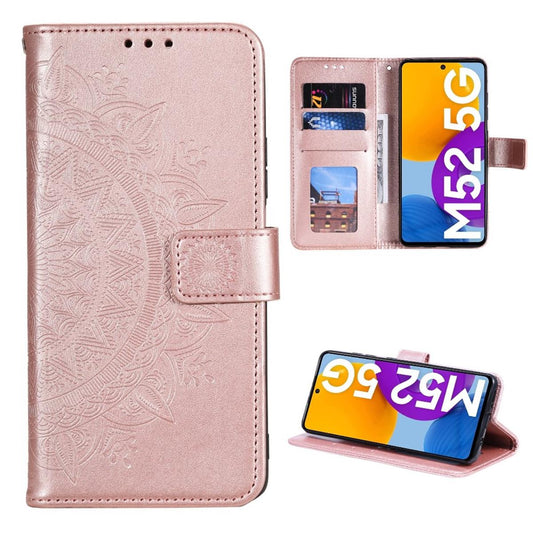 Hülle für Samsung Galaxy M52 5G Handyhülle Flip Case Cover Etui Mandala Rosegold