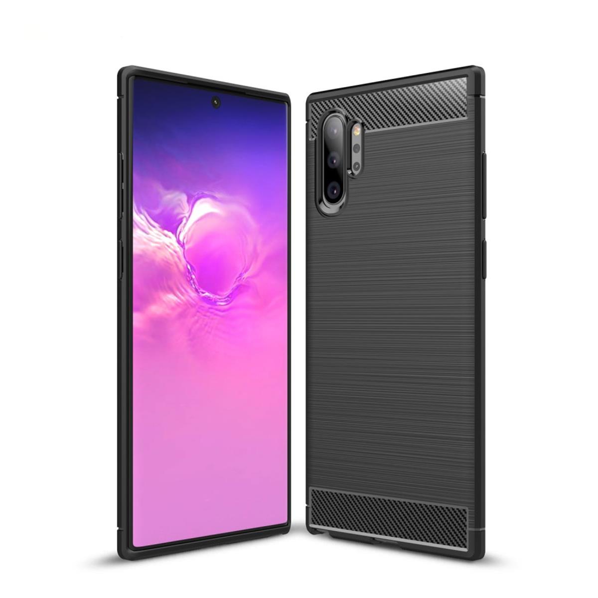 Hülle für Samsung Galaxy Note10+ (5G) Handyhülle Schutzhülle Tasche Carbonfarben