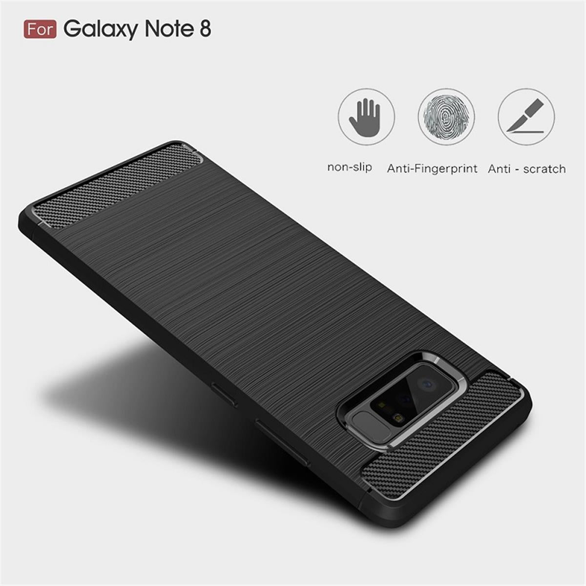 Hülle für Samsung Galaxy Note 8 Handyhülle Cover Bumper Soft Case Carbonfarben