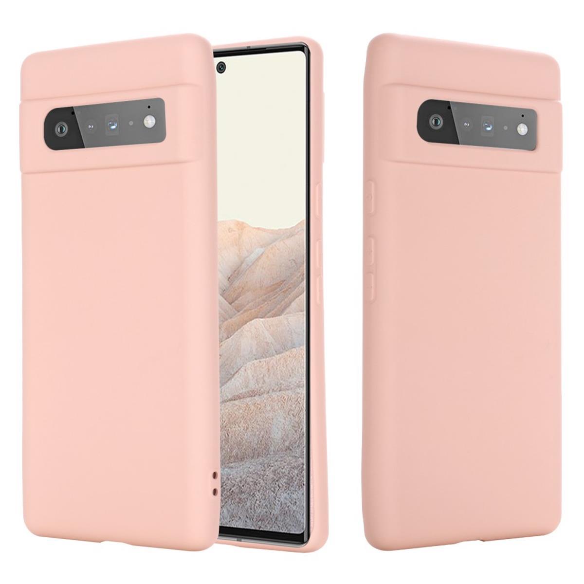 Hülle für Google Pixel 6 Pro Handyhülle Silikon Case Cover Bumper Matt Rosa