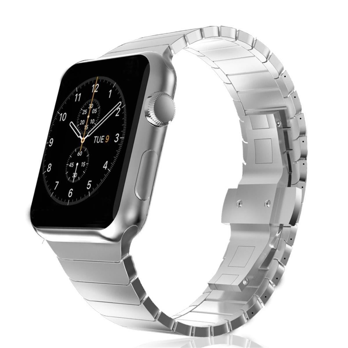 Gliederarmband für Apple Watch 49/45/44/42mm Band Series Ultra/8/7/6/SE/5 Silber