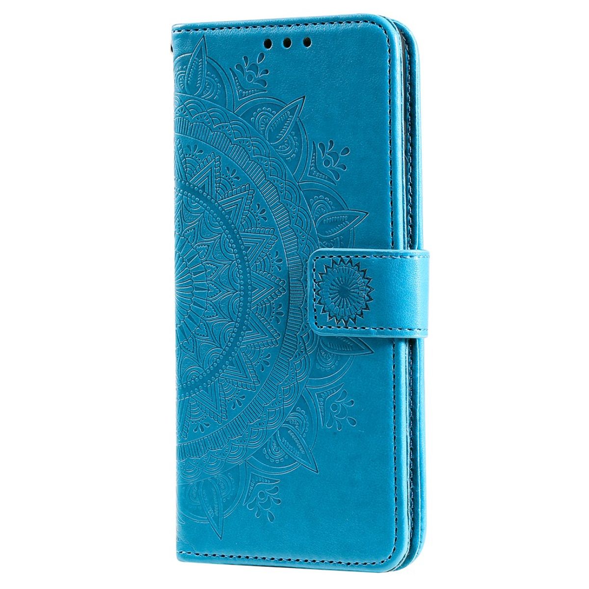 Hülle für Samsung Galaxy A23 Handyhülle Flip Case Cover Schutzhülle Mandala Blau